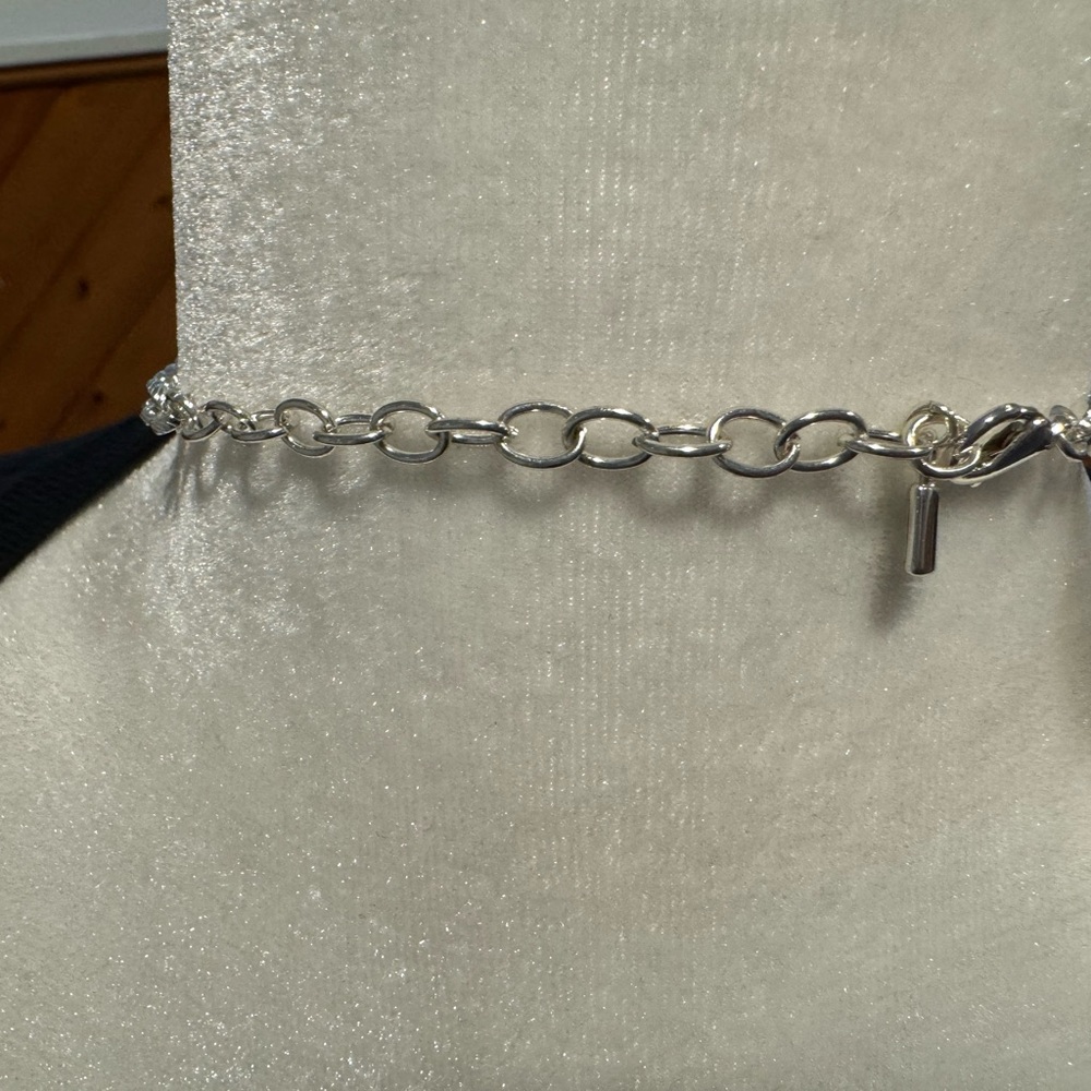 Costume Jewelry Silver Chain Multi Color Blues Oranges/Peach/Pinks Lobster Claw - Picture 3 of 3